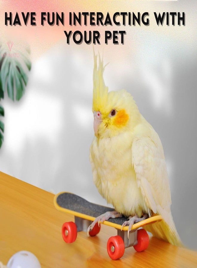 VAYINATO Petzlifeworld Bird Toys Parrot Toys Funny Intelligence Skate Board Toy Stand Perch Toy for Parakeet Cockatiels Bird Training Accessories - Image 2